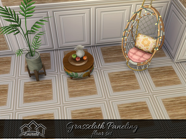 Sims 4 — Grasscloth Paneling floor 5 by Emerald — Creating cozy sophisticated atmospheres with grasscloth paneling.(floor