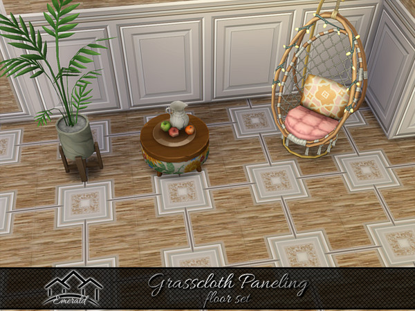 Sims 4 — Grasscloth Paneling floor 6 by Emerald — Creating cozy sophisticated atmospheres with grasscloth paneling.(floor
