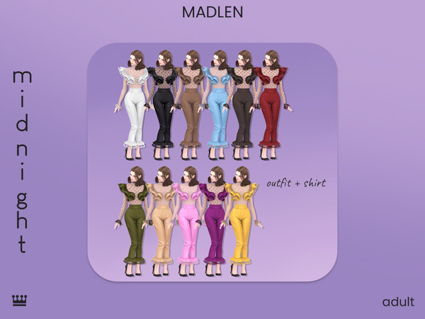 Sims 4 — [Madlen] Midnight Shirt by Madlen — Get your chic on! With this outfit, it's all about cool lace vibes and