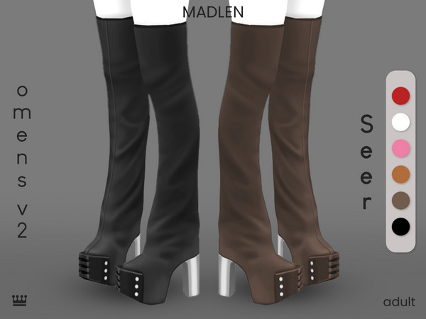 Sims 4 — [Madlen] Seer Boots by Madlen — Make it over the knee! Totally obsessed with this edgy, experimental style.