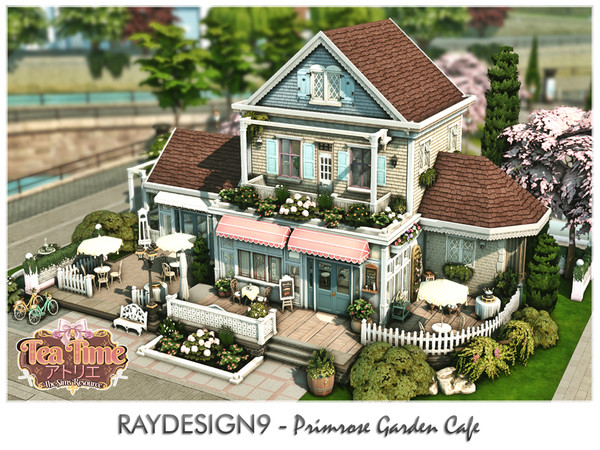 Sims 4 — Primrose Garden Cafe by RayDesign9 — I build this lot in Windenburg (Cafe), 20x30 lot size with 2 floors. This