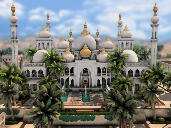 Sims 4 — Moroccan Palace by plumbobkingdom — This majestic Moroccan-inspired palace impresses with its numerous golden