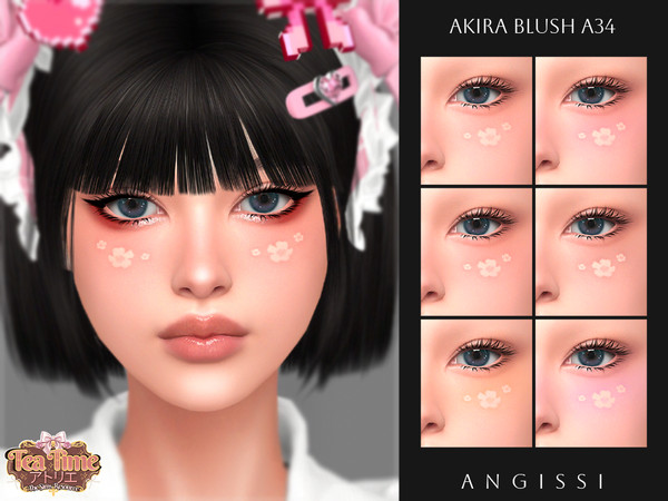 Sims 4 — Akira Blush A34 by ANGISSI — PREVIEWS MADE USING HQ MOD Female