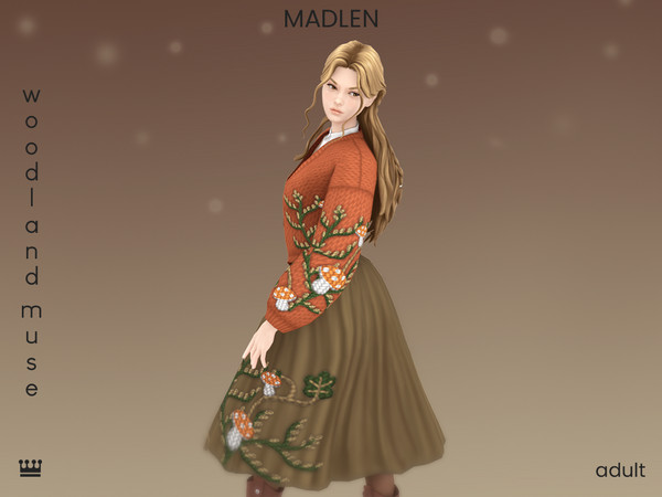 Sims 4 — Woodland Muse by Madlen — This outfit is inspired by a blend of cottage charm and a touch of timeless folk