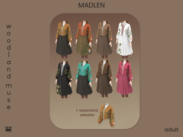 Sims 4 — [Madlen] Woodland Muse Sweater by Madlen — This outfit is inspired by a blend of cottage charm and a touch of