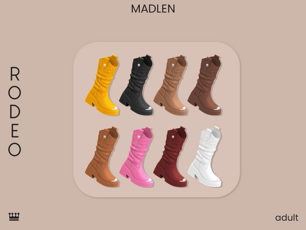 Sims 4 — [Madlen] Rodeo Boots by Madlen — Time to kick up some dust! The laid-back cowboy boot that blends classic