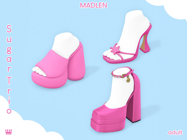 Sims 4 — [Madlen] Bubble Shoes (High) by Madlen — Inspired by Barbiecore, I present to you the "Sugar Trio"