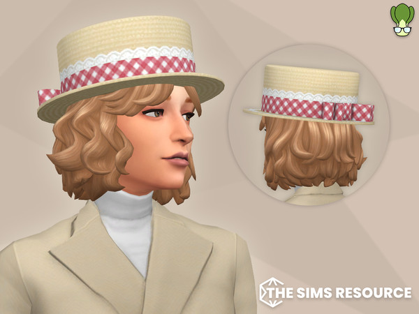 Sims 4 — Vintage Boater Hat With Ribbon by kapakijo — Vintage boater hat with ribbon available in 5 swatches.