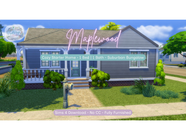 Sims 4 — Maplewood by PixelPageStudio — Maplewood is a cozy suburban starter home designed for Sims beginning a new