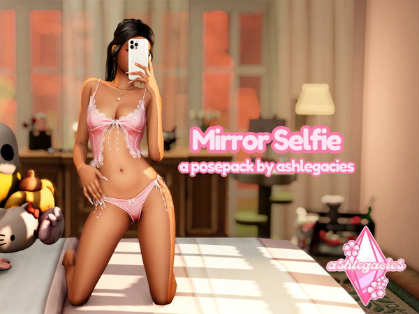 Sims 4 — Mirror Selfie Posepack by ashlegacies — - Posepack