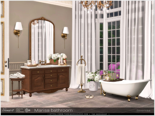 Sims 4 — Marisa bathroom by Severinka_ — A set of furniture and decor for bathroom decoration.