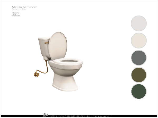 Sims 4 — Marisa - toilet by Severinka_ — A set of furniture and decor for bathroom decoration.