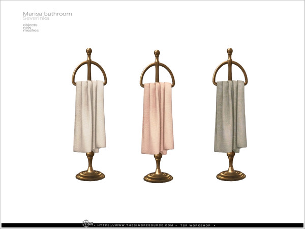 Sims 4 — Marisa - towel stand by Severinka_ — A set of furniture and decor for bathroom decoration.