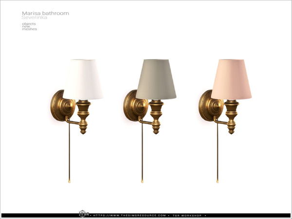 Sims 4 — Marisa - wall lamp by Severinka_ — A set of furniture and decor for bathroom decoration.