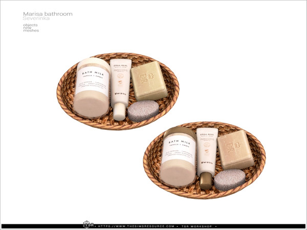 Sims 4 — Marisa - bath accessories in basket by Severinka_ — A set of decor for bathroom decoration.