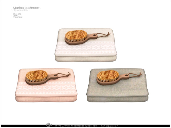 Sims 4 — Marisa - towel with body brush by Severinka_ — A set of decor for bathroom decoration.