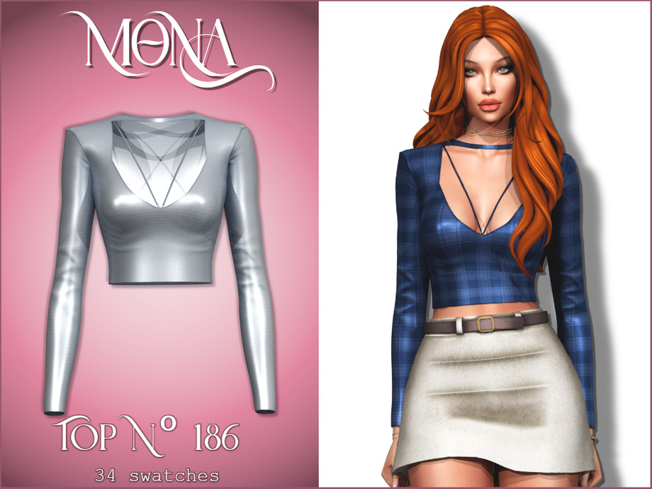 The Sims Resource | Leather top with straps
