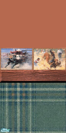 Sims 2 — PrimetimeCowboyWalls - GreenandOrange by Primetime024 — As name implies.