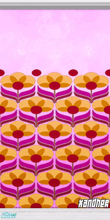 Sims 2 — Blossom Wallpaper - Pinquette by Xandher — This fun floral wallpaper coordinates perfectly with my Pinquette