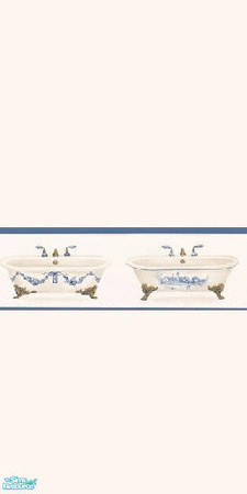 Sims 2 — Bathroom Walls - White and Blue by Primetime024 — As name implies.
