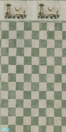 Sims 2 — Bathroom Walls - Sage Checked by Primetime024 — As name implies.