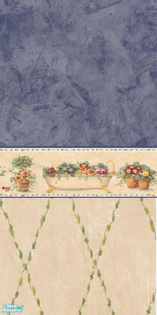Sims 2 — Bathroom Walls - Blue Victorian by Primetime024 — As name implies.
