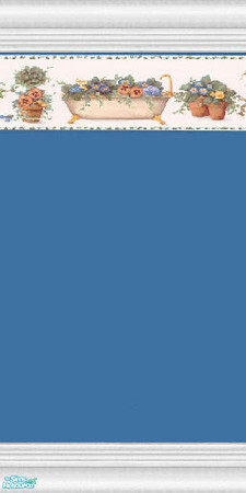 Sims 2 — Bathroom Walls - Blue Floral by Primetime024 — As name implies.