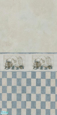 Sims 2 — Bathroom Walls - Blue Check Bottom by Primetime024 — As name implies.