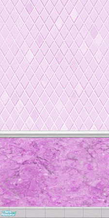 Sims 2 — D2DMarble Tile - Pink by D2Diamond — Marble tile base and Diamond tile wall.