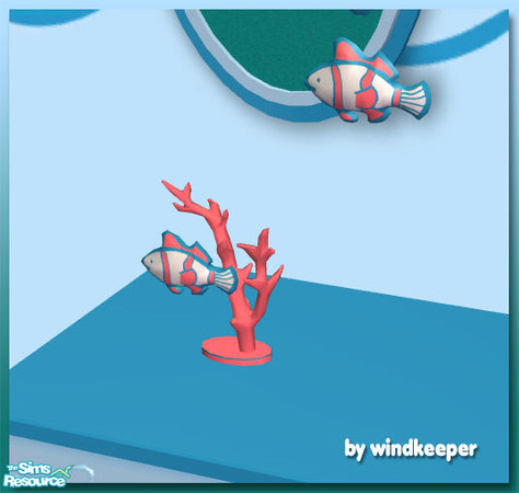 Sims 2 — Aquatic fish and coral by Windkeeper — New sculpture mesh that matches Family Fun Stuff aquatic objects. Linked