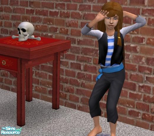 Sims 2 — Pirate Radio - Bone Recolor by Dr Pixel — The infamous pirate Jack the Crooner would sing to his victims as they