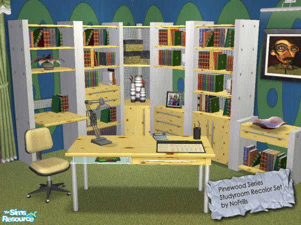 Sims 2 — Pinewood Series - Studyroom (Recolor Set by NoFrills — Recolor set for my pinewood studyroom mesh set.