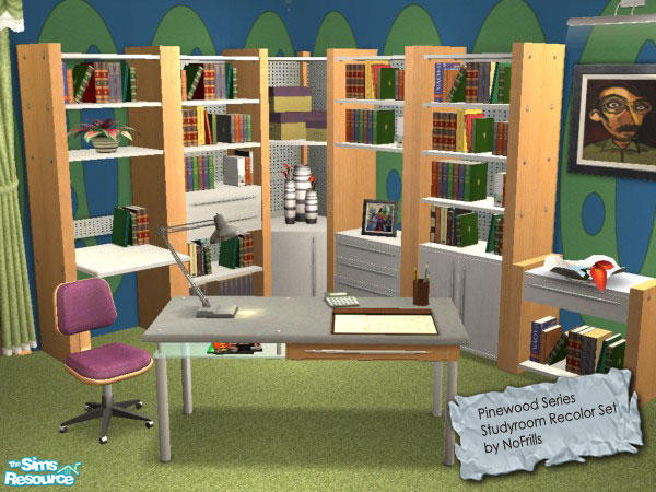 Sims 2 — Pinewood Series - Studyroom (Recolor Set by NoFrills — One of the recolor set for "Pine Wood Seties -