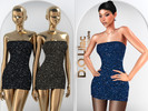 Sims 4 — Sequined Strapless Mini Dress DO2179 by DOLilac — Custom thumbnail