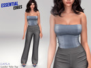 Sims 4 — Leather tube top (essential edges set) by Layla — Female leather tube top This set was release early on my