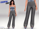 Sims 4 — Leather flare trousers (essential edges set) by Layla — Female leather flare trousers This set was release early