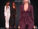Sims 4 — LEANNA top by ali1 — Ribbed Wrap Detail Long-sleeve Top