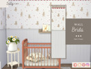 Sims 4 — Wall - Brida by SallySims_cc — Wall with white panel and bears.