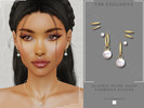 Sims 4 — Classic Pearl Hoop Stack by Glitterberryfly — A stack earring with gold hoops and pearl pendant