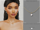Sims 4 — Classic Pearl Necklace by Glitterberryfly — A gold and white pearl classic necklace No morphs