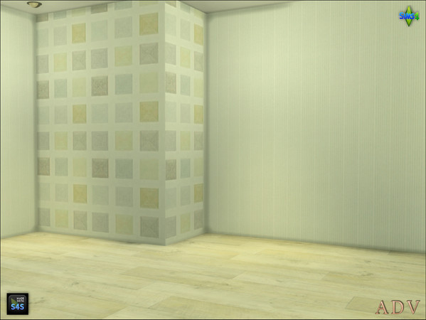 Sims 4 — ADV_Mabra_s4WallFloorSet76_walls by MABRA2 — 2 wallpapers with a matching floor