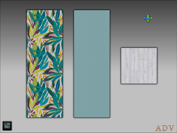 Sims 4 — ADV_Mabra_s4WallFloorSet79_floor by MABRA2 — 2 wallpapers with a matching floor