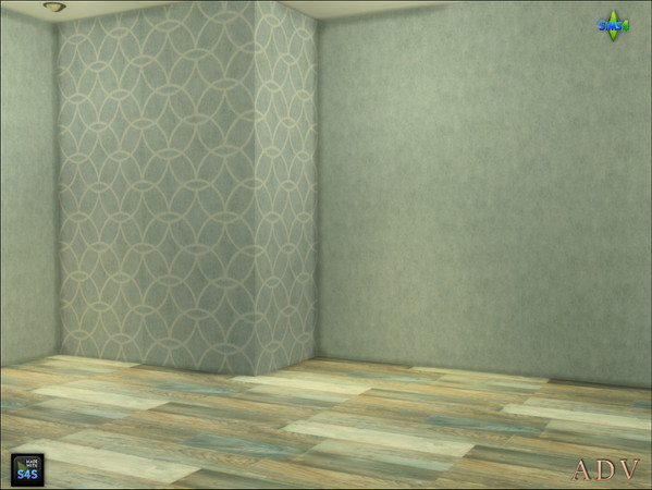 Sims 4 — ADV_Mabra_s4WallFloorSet81_walls by MABRA2 — 2 wallpapers with a matching floor