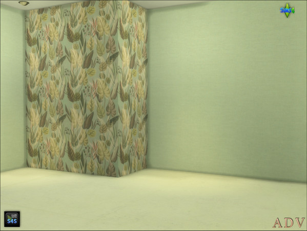 Sims 4 — ADV_Mabra_s4WallFloorSet80_walls by MABRA2 — 2 wallpapers with a matching floor
