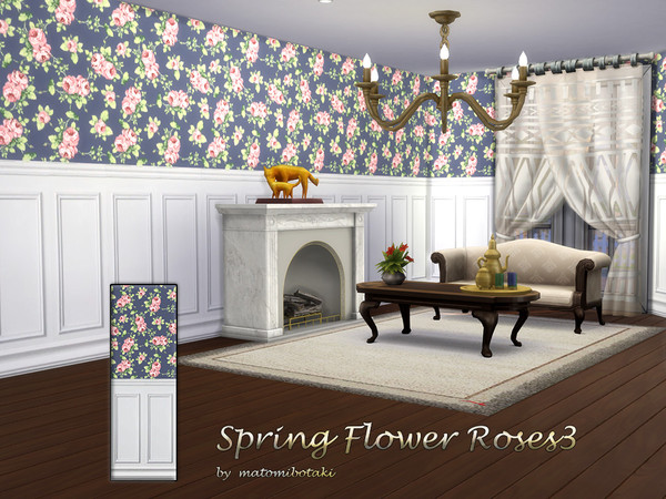 Sims 4 — Spring Flower Roses3 by matomibotaki — Fresh spring floral wallpapers, all 3 wallpapers available in 2