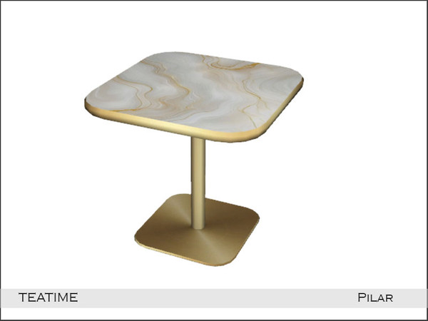 Sims 4 — Pilar TeaTime DiningTable by Pilar — Take a break at the tea house