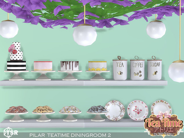 Sims 4 — TeaTime Diningroom 2 by Pilar — Take a break at the tea house