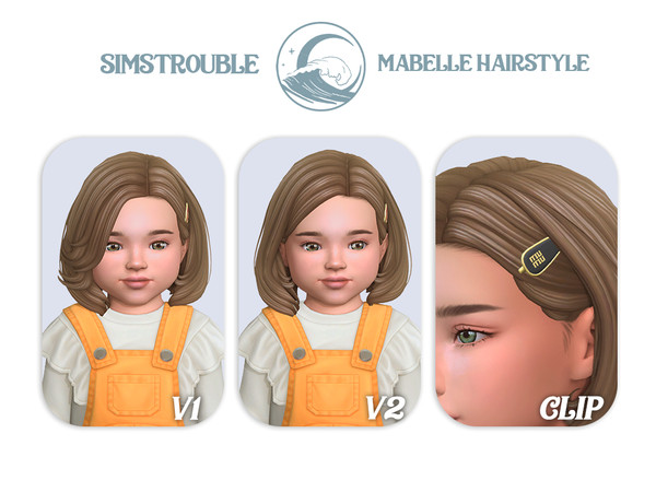 Sims 4 — simstrouble_ToddlerHair_MabelleV1 by simstrouble — A chin-length bob with a the perfect blend of classic glamour