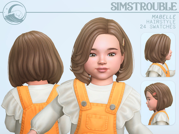 Sims 4 — simstrouble_ToddlerHair_MabelleV2 by simstrouble — A chin-length bob with a the perfect blend of classic glamour