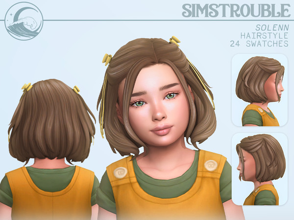 Sims 4 — Solenn Hairstyle Set - Child Conversion by simstrouble — A neck-length bob featuring soft, flicked-out ends and